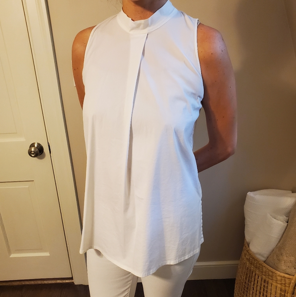 Theory mock neck blouse